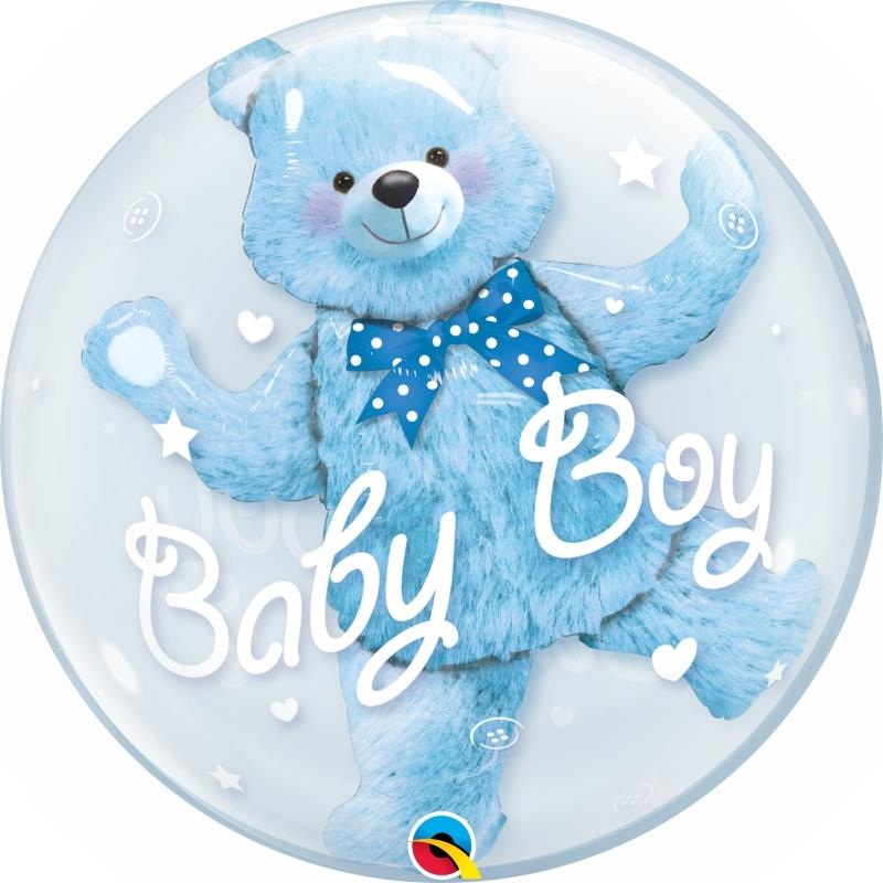 Baby Boy Teddy Bear Bubble Balloon
