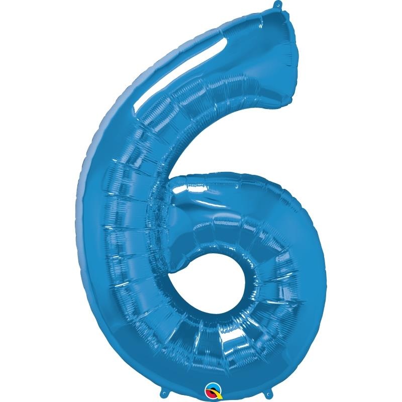 Blue Balloons 6 - Qualatex 34 inch