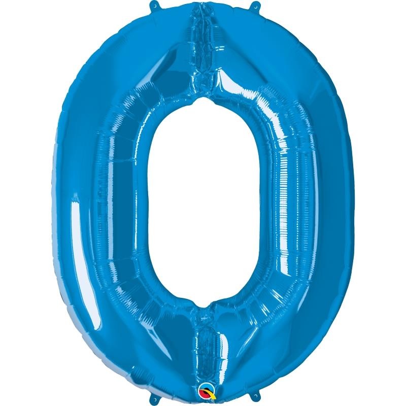 Blue Number 0 Balloon - Qualatex 34 inch