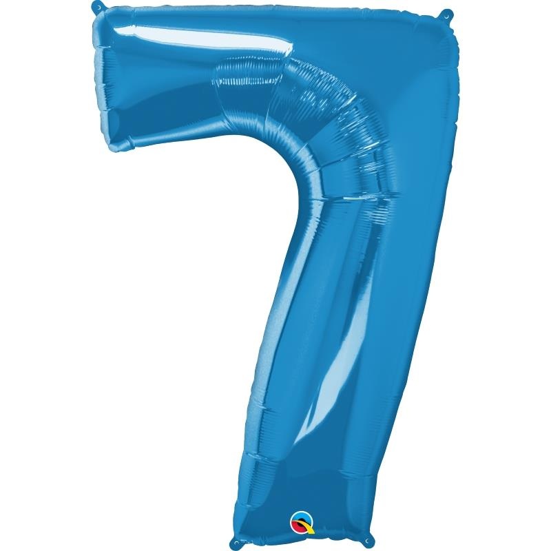 Blue Number 7 Balloon - 34 inch Qualatex