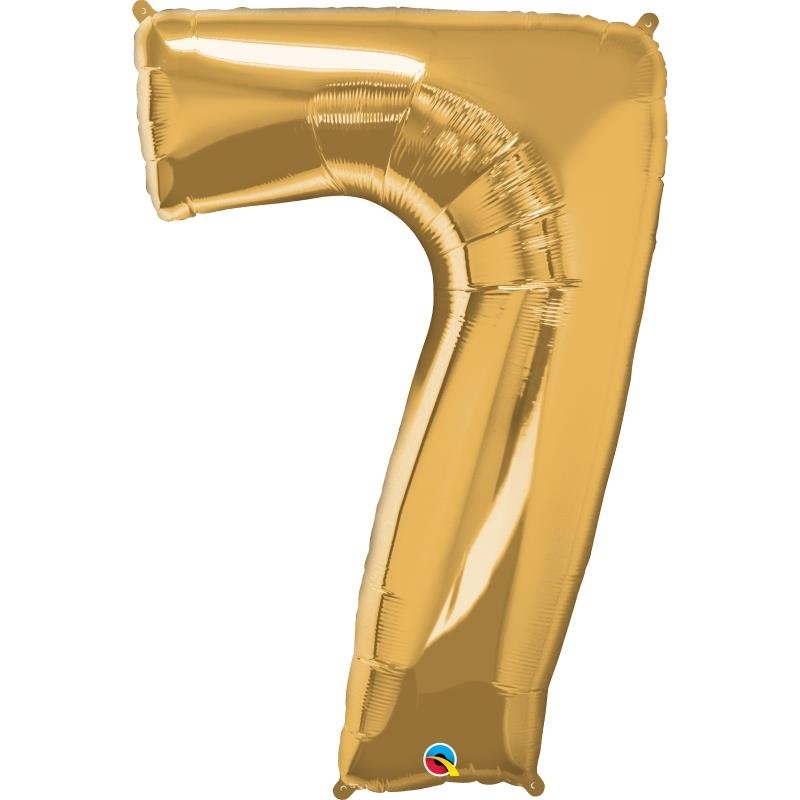 Gold 7 Balloon - Qualatex 34 inch