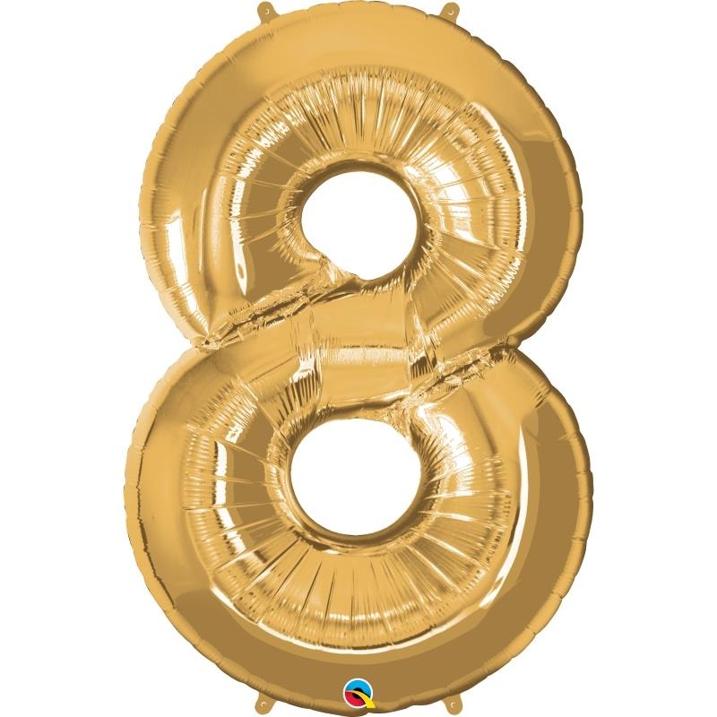 Gold 8 Balloon - Qualatex 34 inch