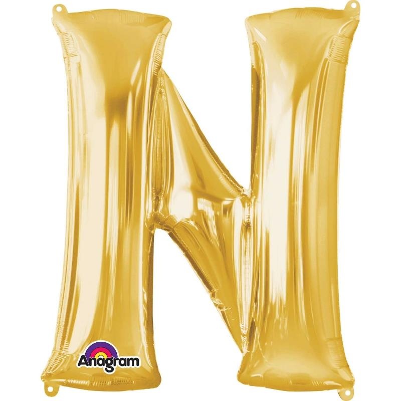 Gold Letter N Balloon (34 inches)