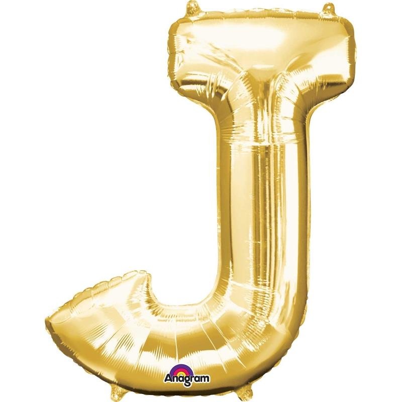J Balloon - Gold 34 inch Anagram