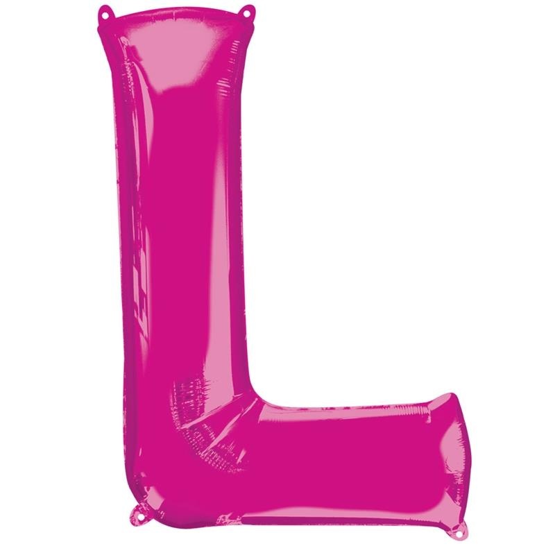 L Letter Balloon - Pink 34 inch