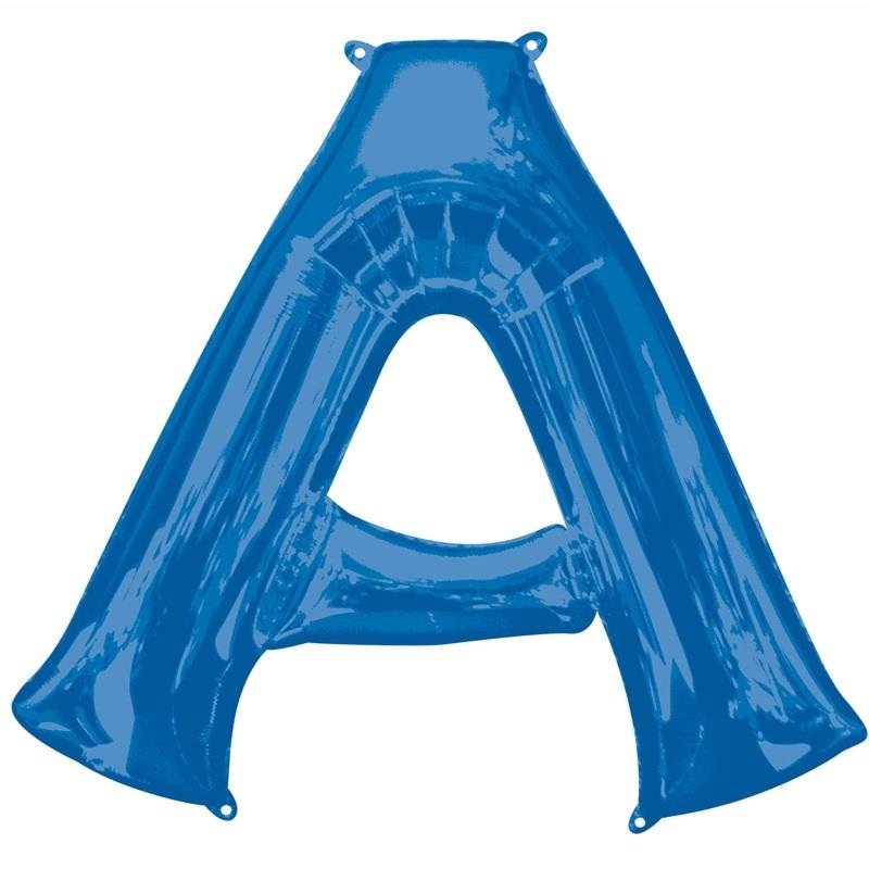 Letter A Foil Balloon - Blue 34 inch Anagram