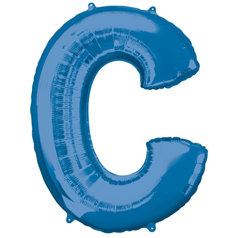 Letter C Balloon - Blue 34 inch