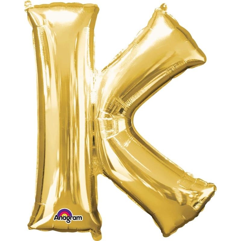 Letter K Balloon - Gold 34 inch Anagram