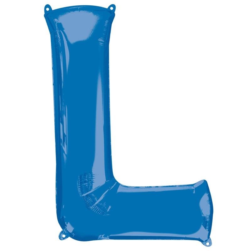 Letter L Balloon - Blue 34 inch