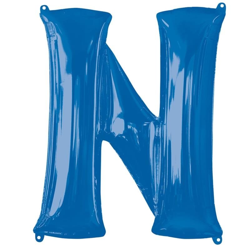 Letter N Balloon - Blue 34 inch Anagram