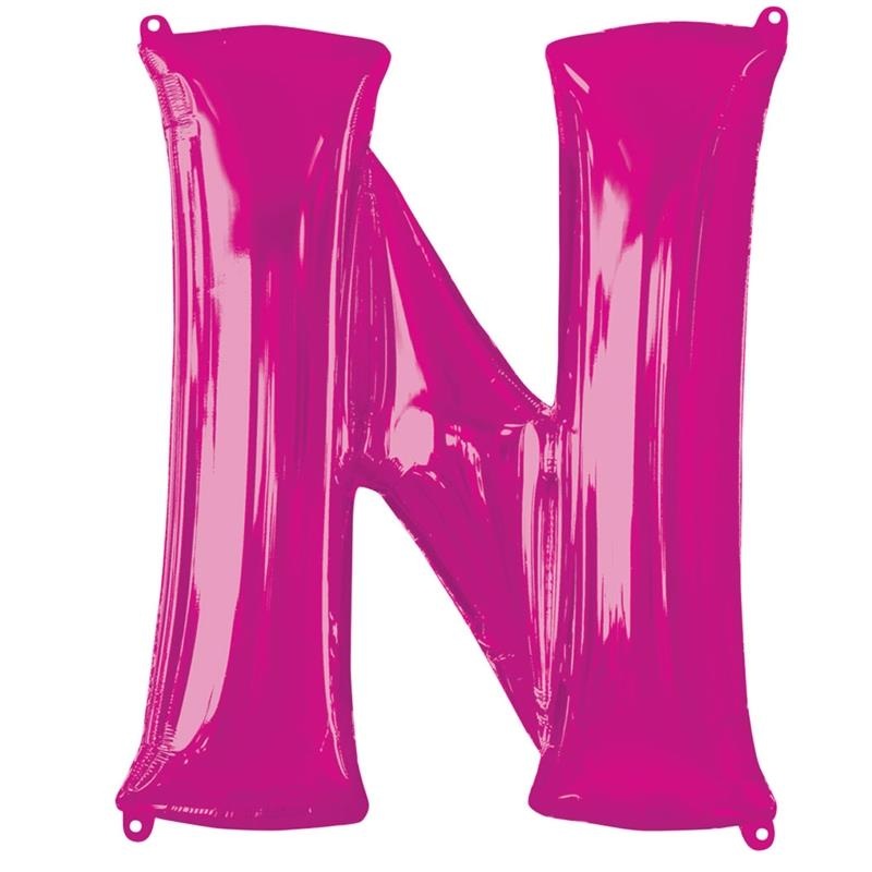 Letter N Balloon - Pink 34 inch Anagram