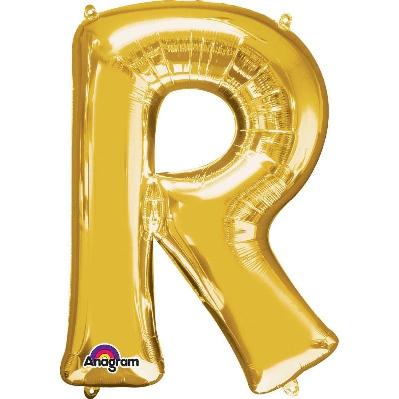 Letter R Balloon - Gold 34 inch Anagram