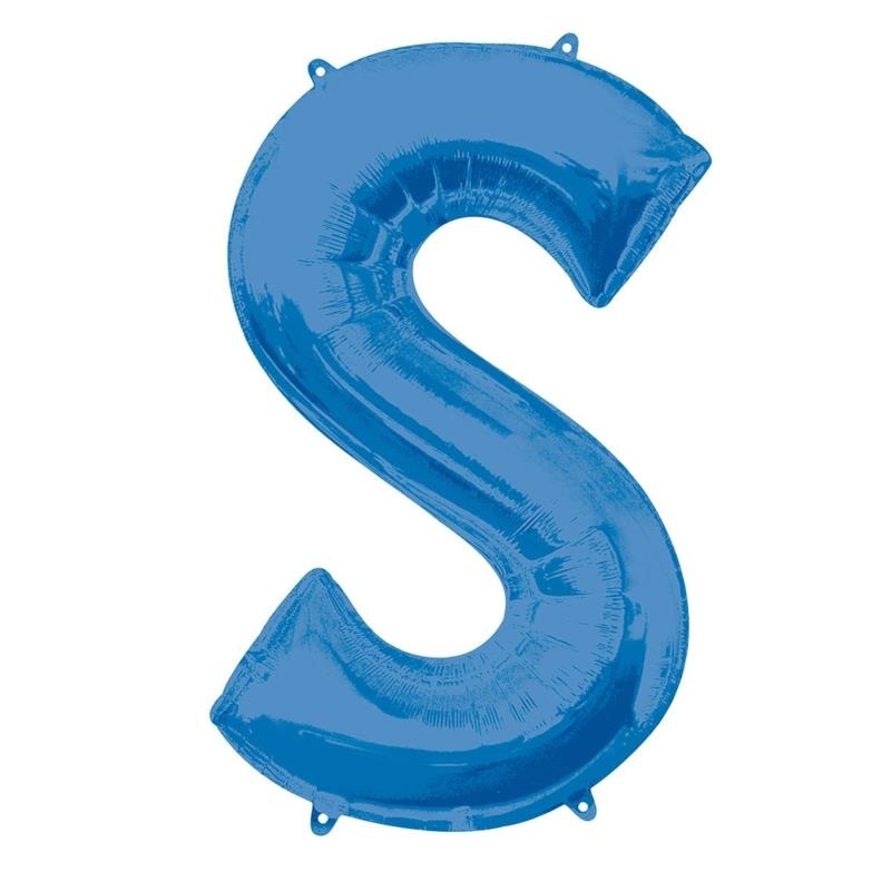 Letter S Balloon - Blue 34 inch Anagram