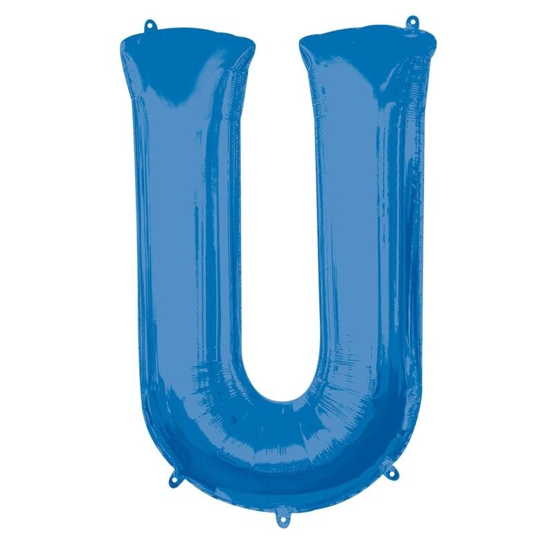 Letter U Balloon - Blue 34 inch Anagram
