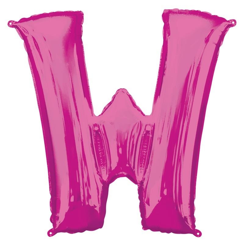 Letter W Balloon - Pink 34 inch Anagram