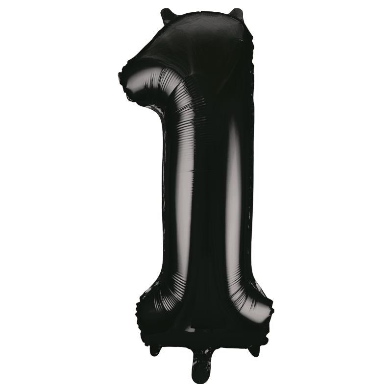 Black 34" Number 1 Supershape Foil | Helium Balloon - Buy Online