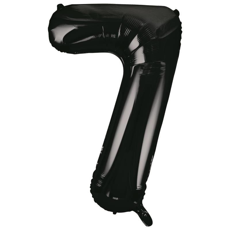 Black 34" Number 7 Supershape Foil | Helium Balloon - Buy Online