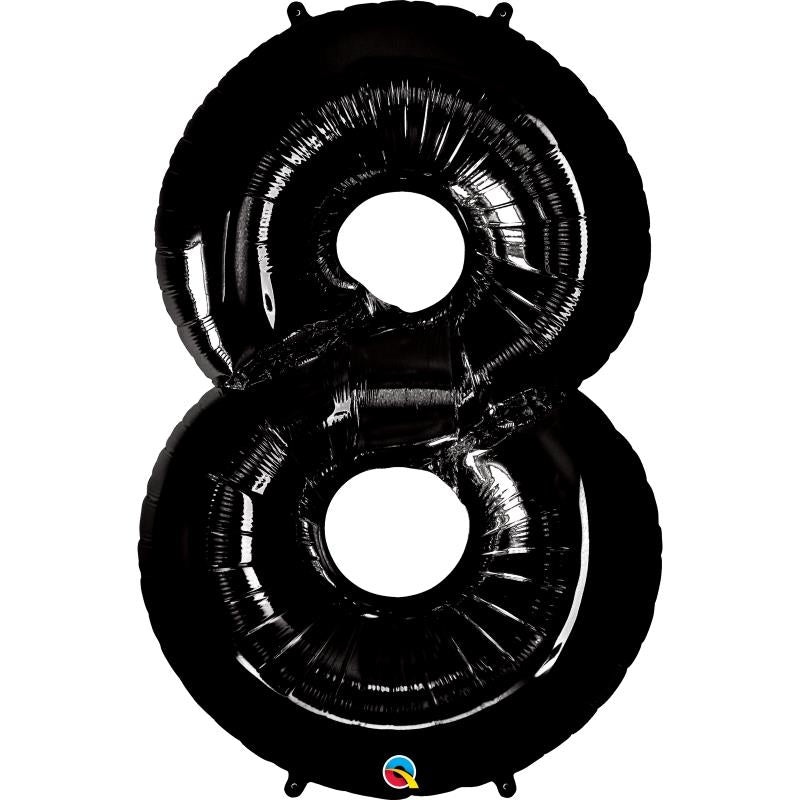 Black 8 Balloon - Qualatex 34 inch