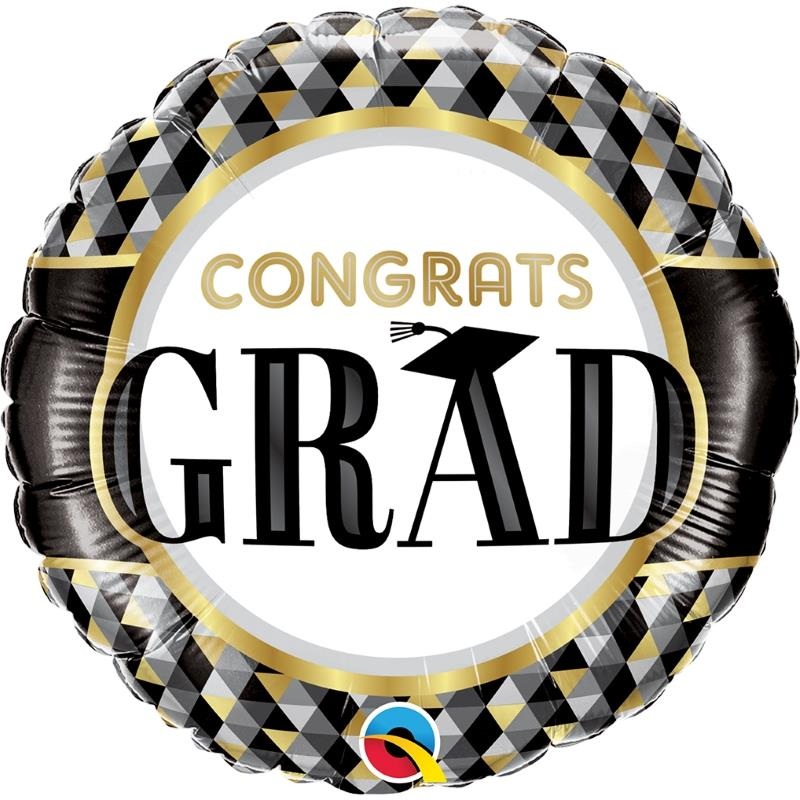 Black and Gold Graduation Foil Balloons