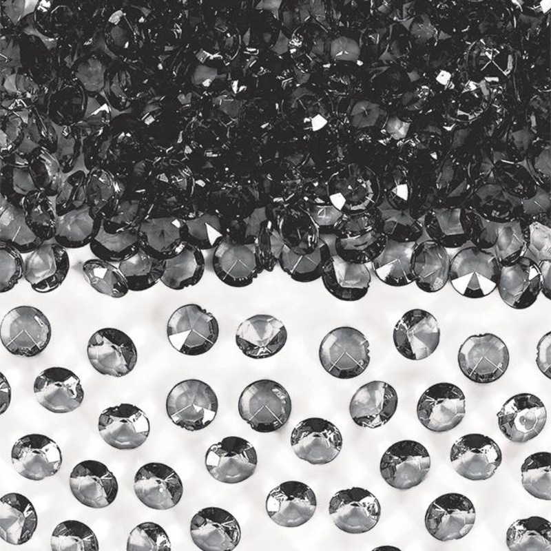 Black Clear Gem Wedding Table Confetti | Decoration - Buy Online