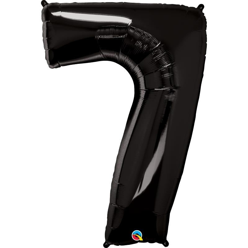Black Number 7 Balloon - Qualatex 34 inch