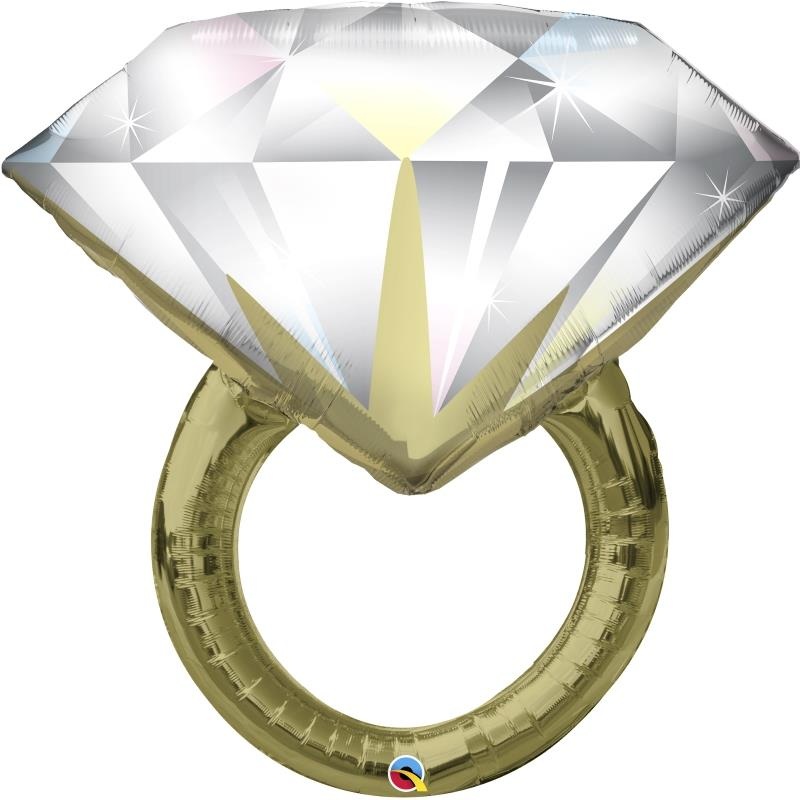 Diamond Wedding Ring Shaped 37" Foil | Helium Balloon - Buy Online