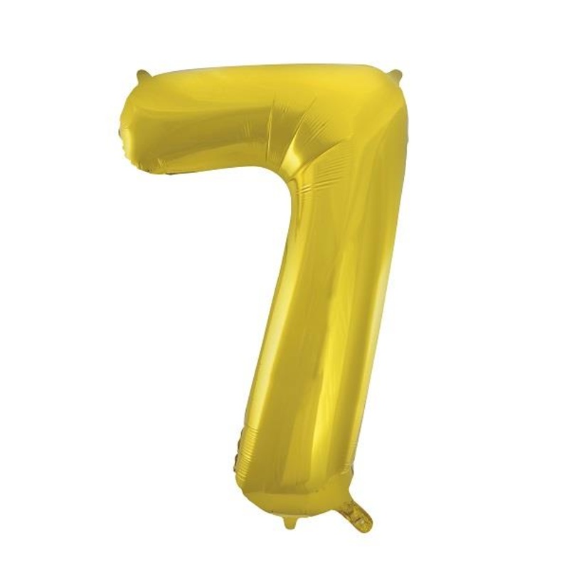 Gold 34" Number 7 Supershape Foil | Helium Balloon - Buy Online