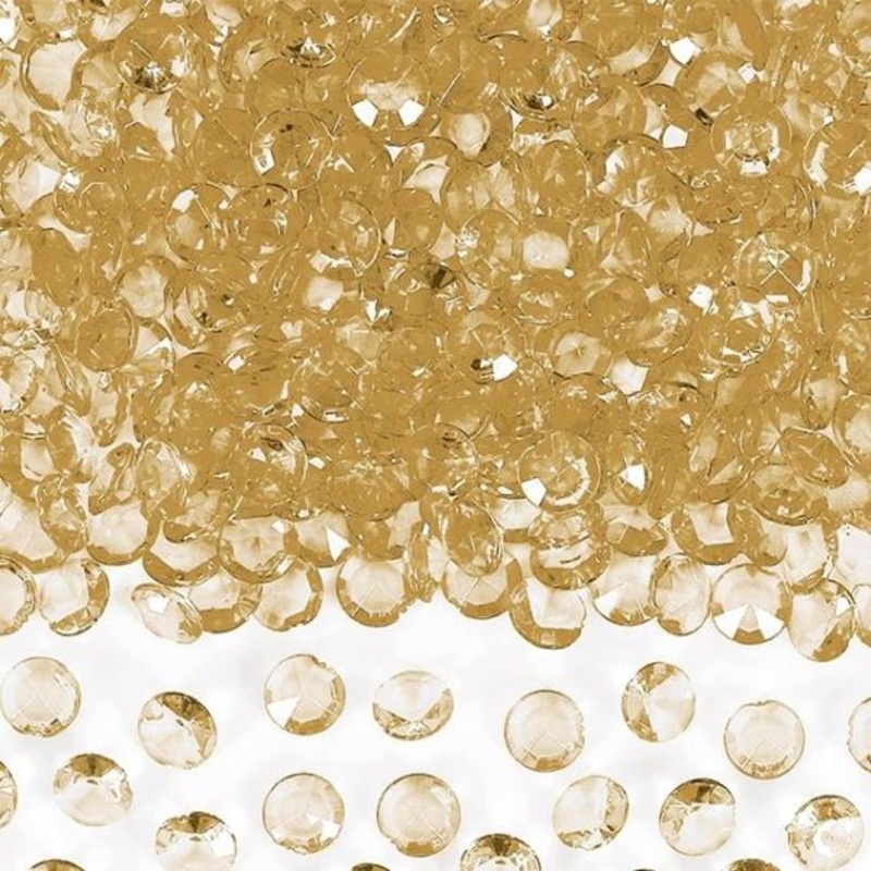 Gold Clear Gem Wedding Table Confetti | Decoration - Buy Online
