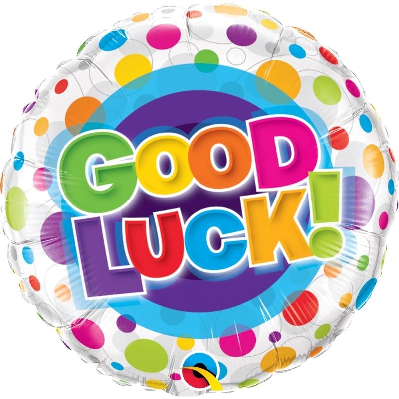 Good Luck Colourful Dots 18 Inch Foil Balloon