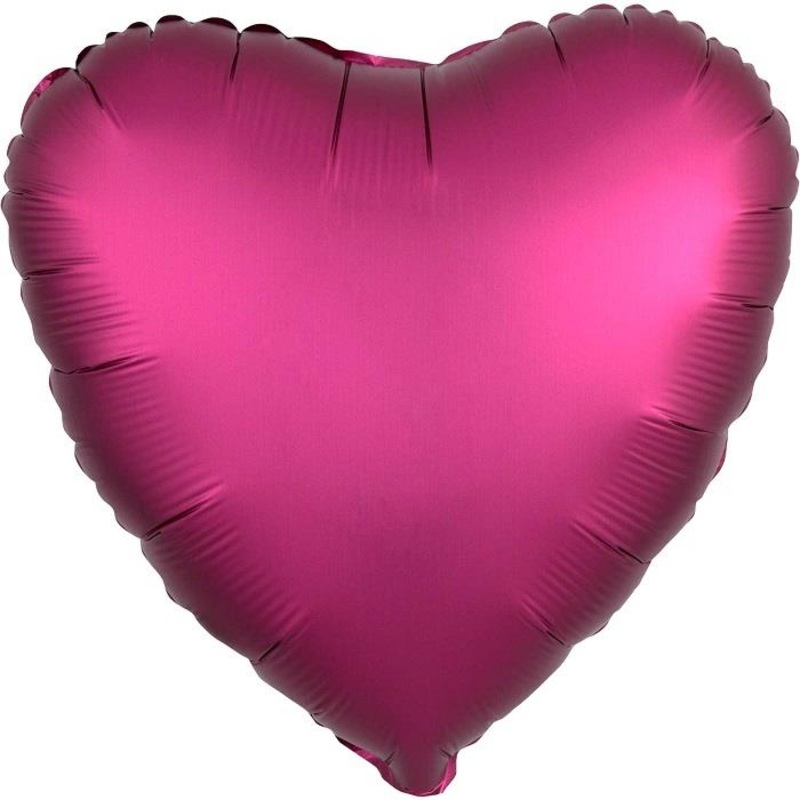 Hot Pink Heart Foil Balloons - Anagram Satin Luxe