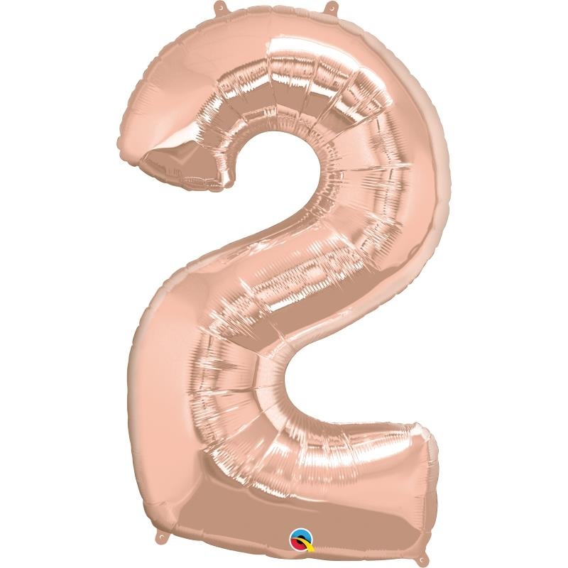 Number 2 Rose Gold Balloon - 34 inch Qualatex