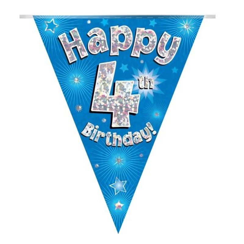 Blue Stars 4th Birthday Bunting