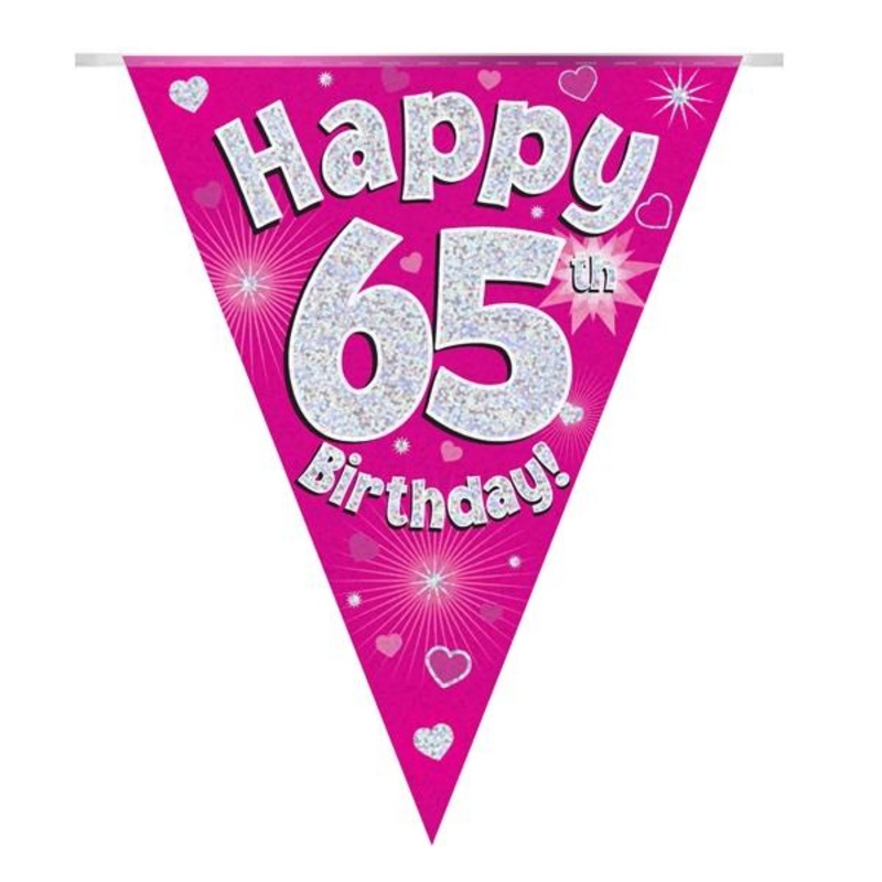 Pink Hearts 65th Birthday Bunting