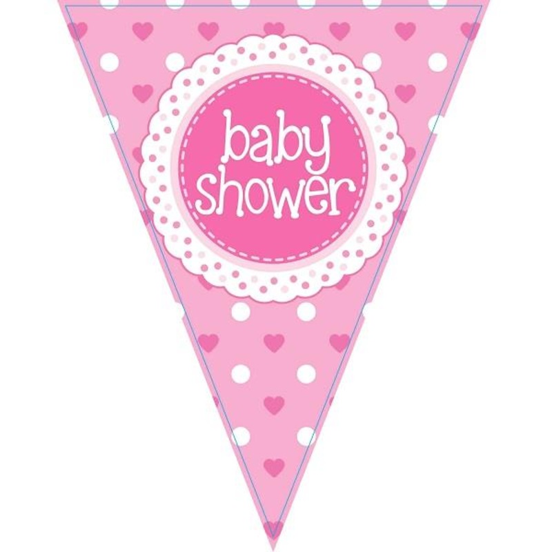 Pink Polka Dot Baby Shower Bunting