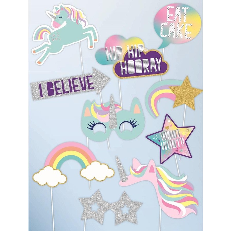 Rainbow Unicorn Photo Booth Props