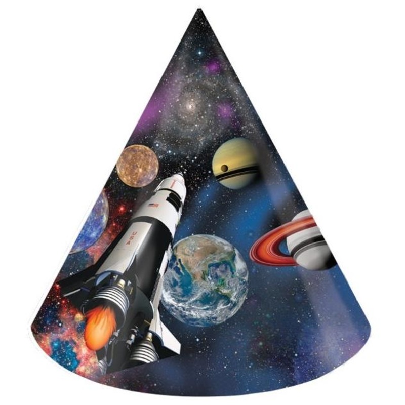 Space Themed Party Hats Pack of 8