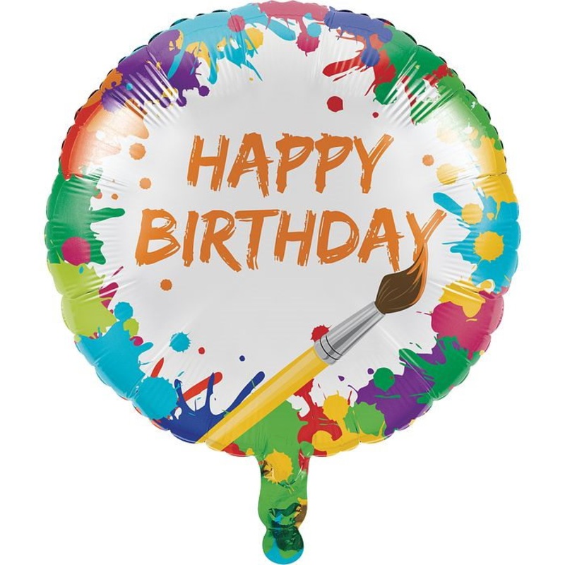 Art Happy Birthday Balloon 43cm (Foil)