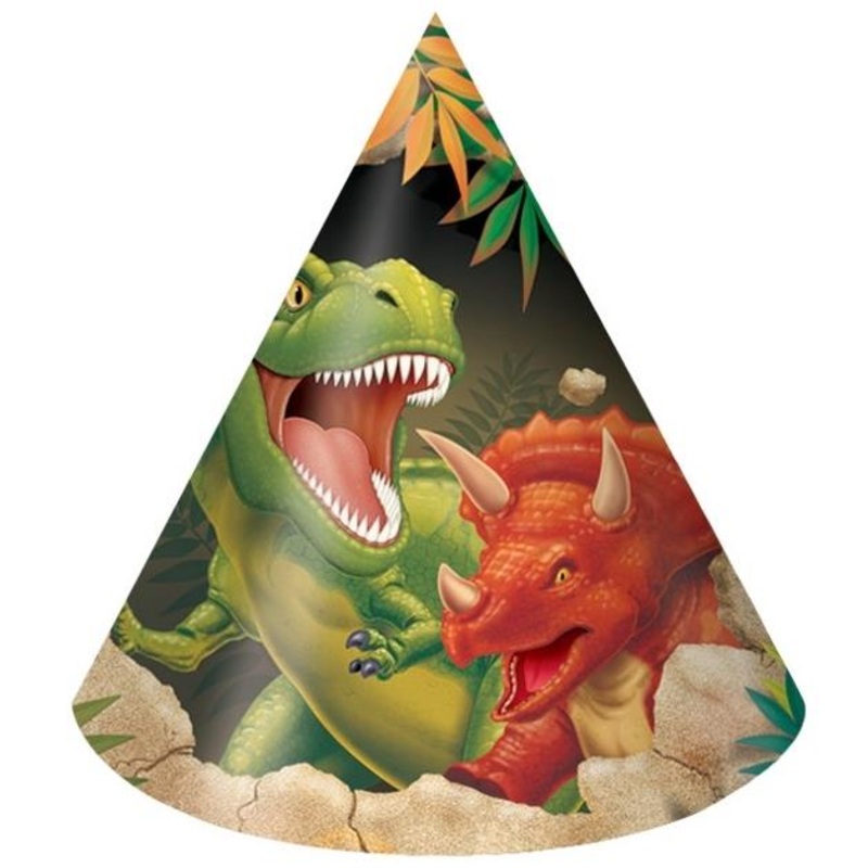 Dinosaur Blast Party Hats Pack of 8