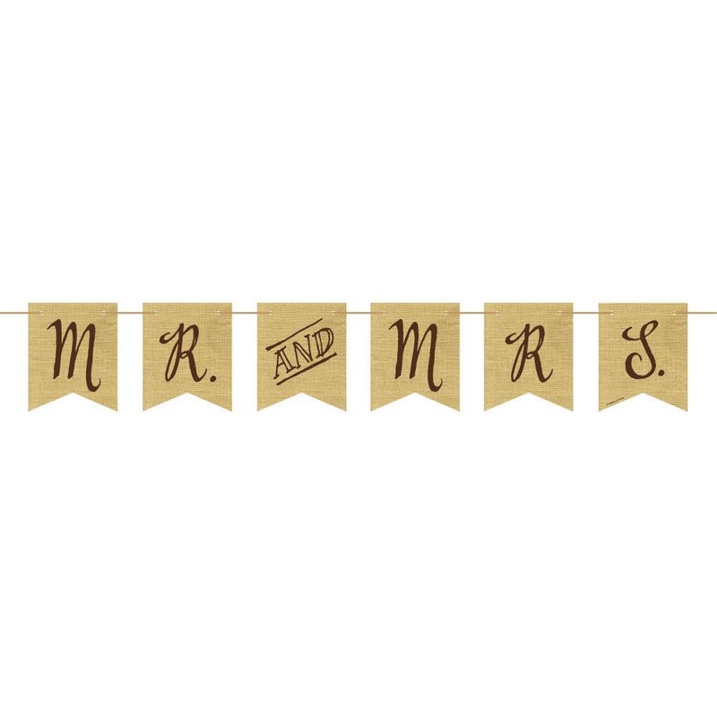 Mr & Mrs Pennant Wedding Ribbon Banner | Decoration
