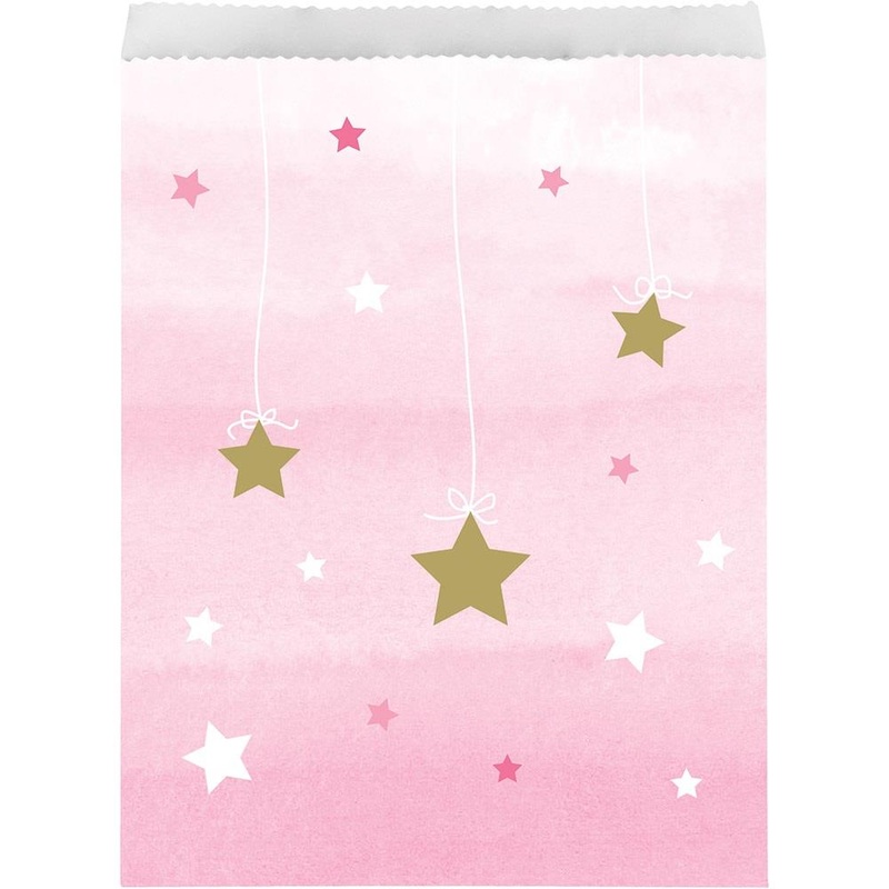 Pink and Gold Party Bags Twinkle Star Pack of 10