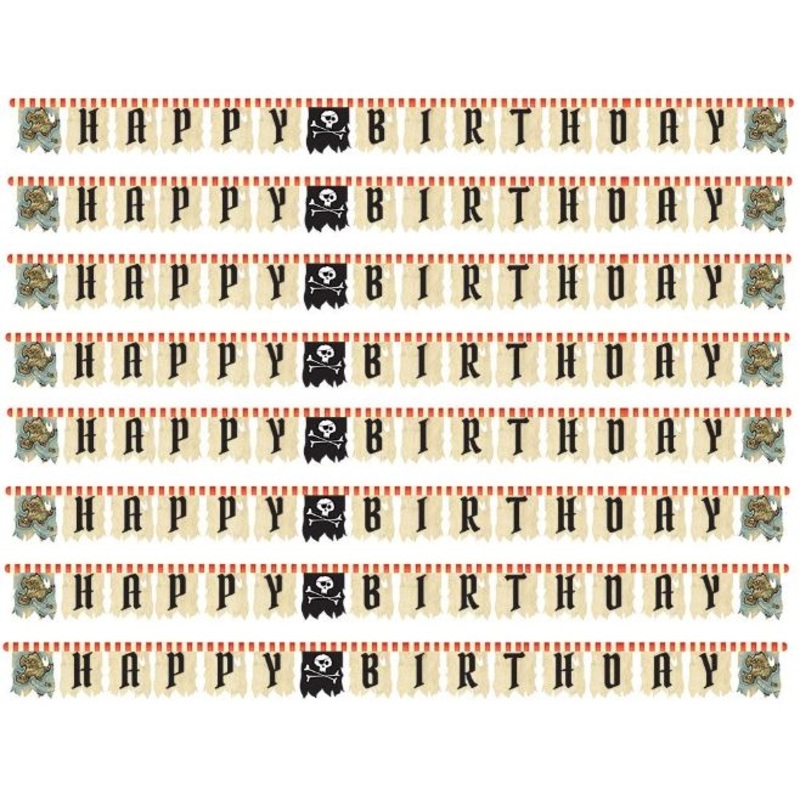 Pirate Map Happy Birthday Banner