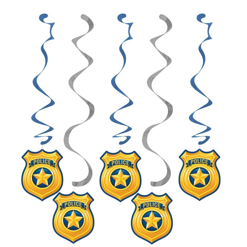 Police Party Hanging Decorations Pack of 5
