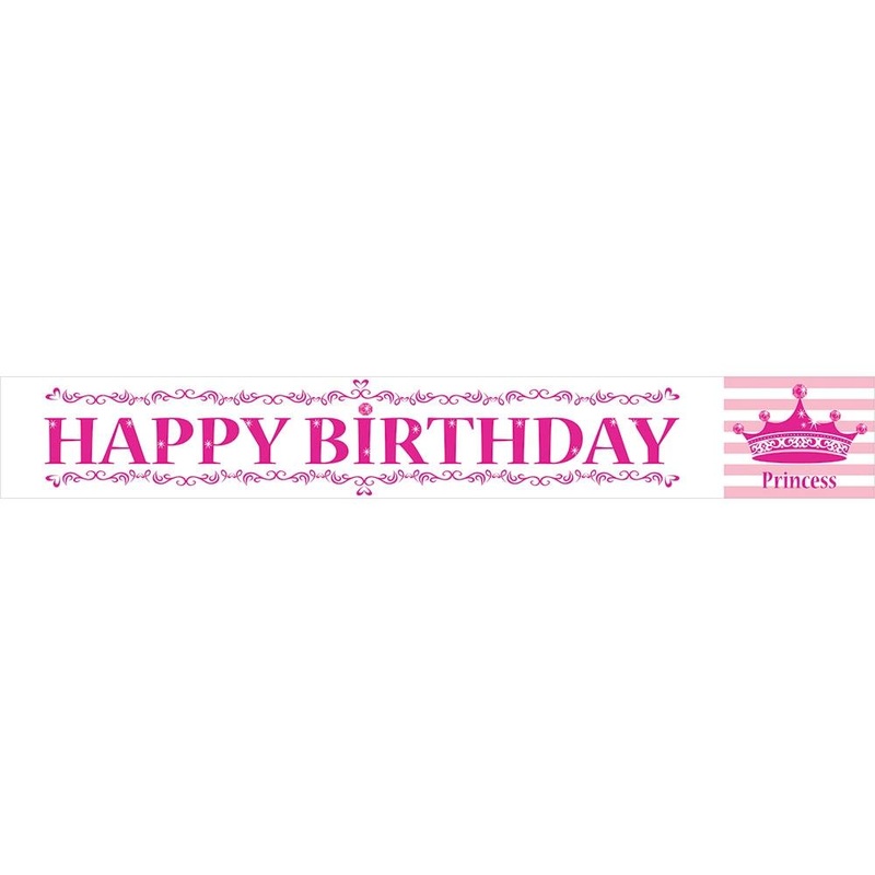 Princess Royalty Happy Birthday Foil Banner | Decoration - Buy Online