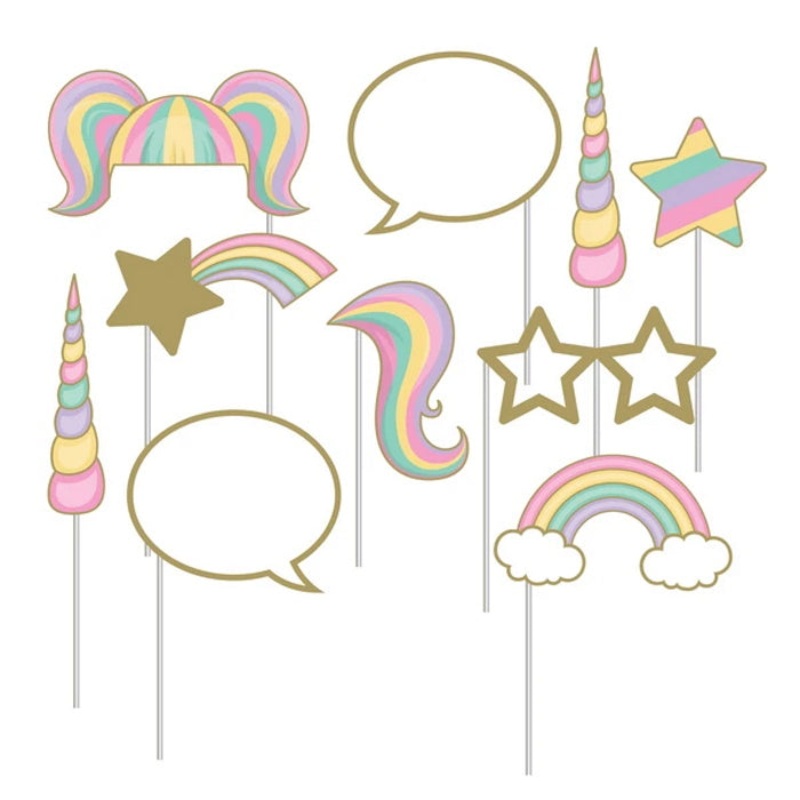 Unicorn Photo Props Pack of 10