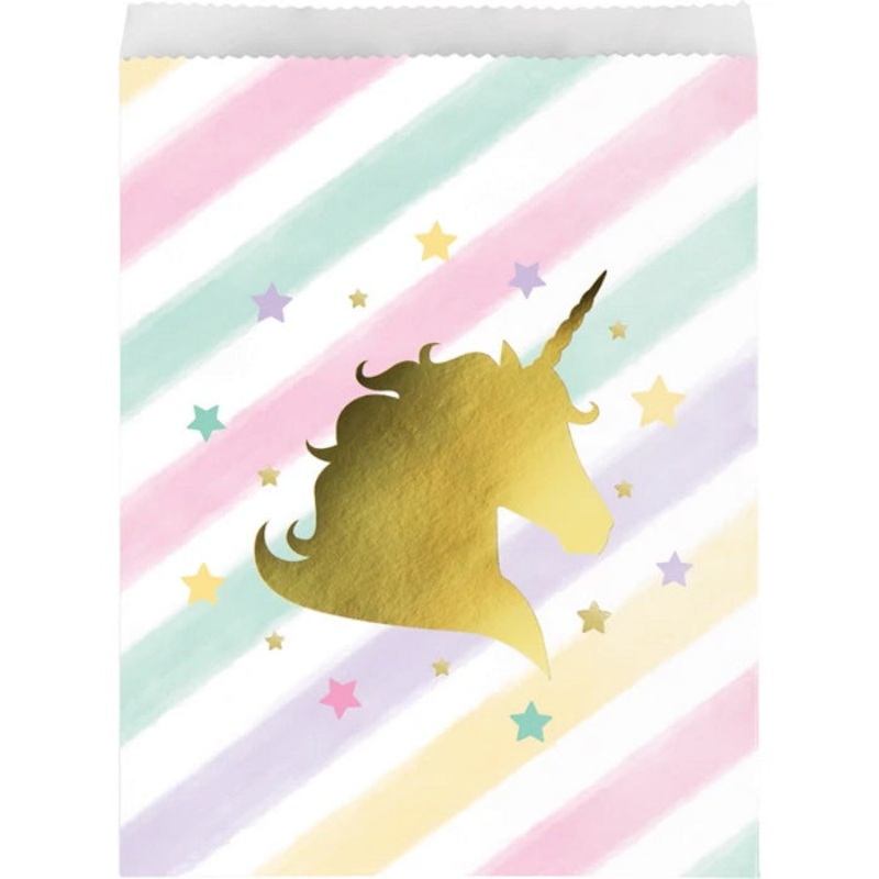 Unicorn Sparkle Paper Party Favour Treat Bags Pack of 10