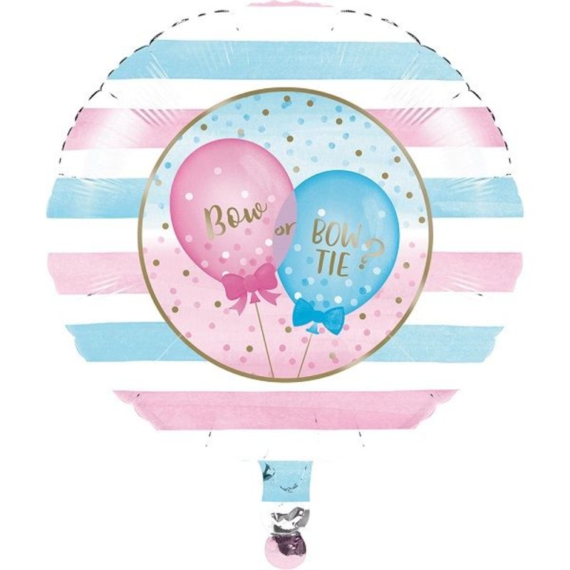 Bow or Bowtie Gender Reveal Foil Balloon