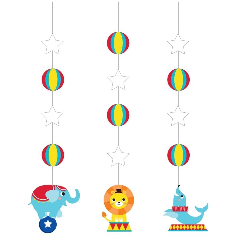 Circus Carnival Party Hanging Cutouts Decorations Pack of 3