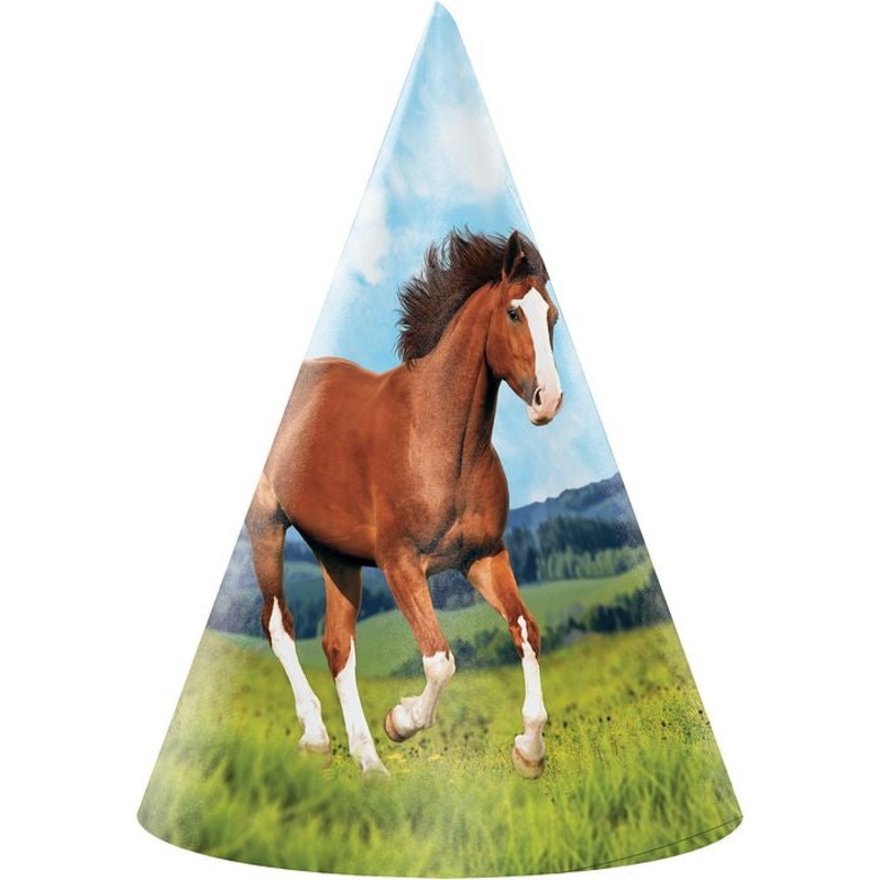 Galloping Horse Party Hats Pack of 8