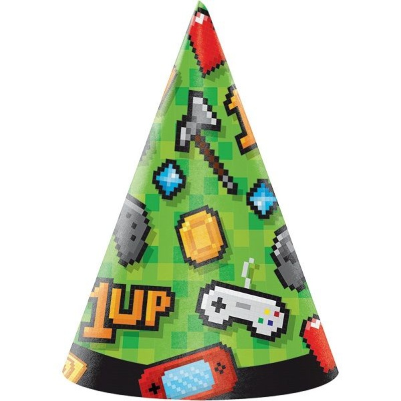 Game On Video Game Party Hats Pack of 8