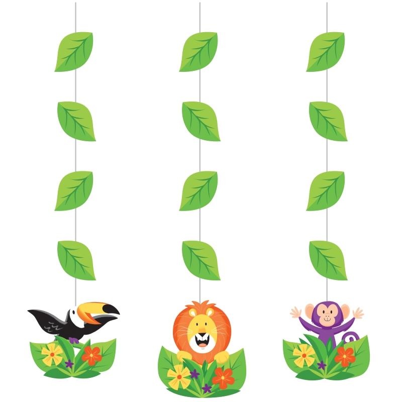 Jungle Safari Party Hanging Cutouts Decorations Pack of 3